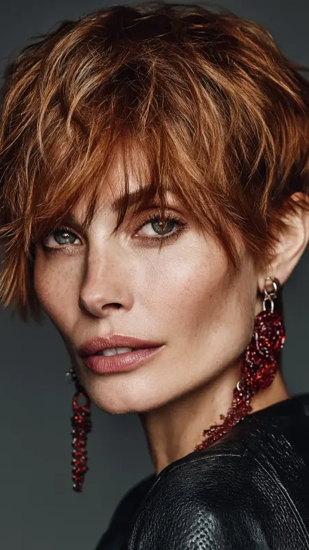 Shag with Micro Bangs - Shaggy Hairstyles For Women Over 50