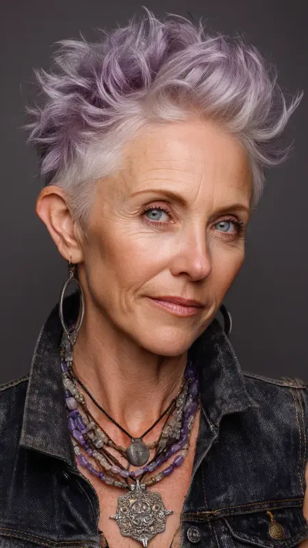 Shag with Soft Mohawk Vibe - Shaggy Hairstyles For Women Over 50
