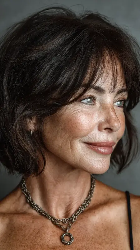 Shaggy Crop with Tapered Nape - Shaggy Hairstyles For Women Over 50