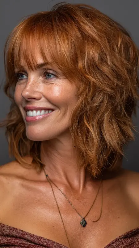 Shaggy Lob Long Bob - Shaggy Hairstyles For Women Over 50