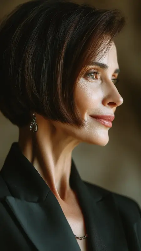 Short Angled Bob - Hairstyles For Women Over 50 With Thinning Hair