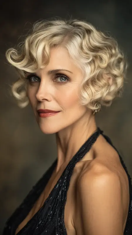 Short Bob with Soft Finger Waves - Short Layered Hairstyles For Older Women