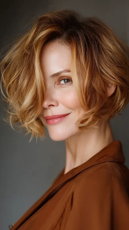 Short Bob with Soft Layers - Short hairstyles for women over 60 with wavy hair