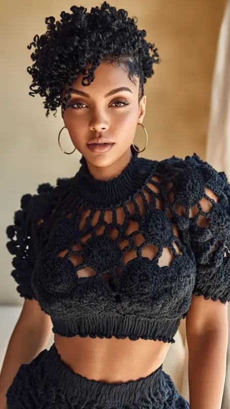 Short Crochet Finger Coil Bob - short crochet hairstyles