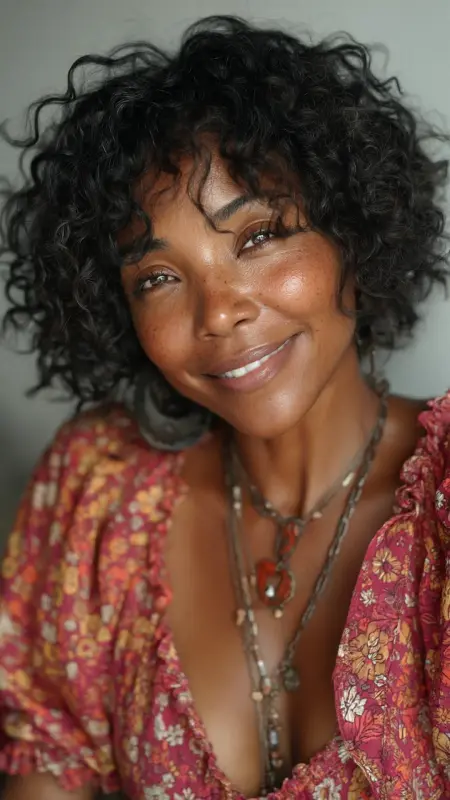 Short Curly Bob - Short Haircuts For Black Women Over 50