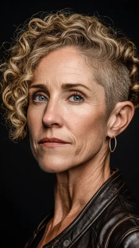 Short Curly Bob with Undercut - Hairstyles For Women Over 60 With Curly Hair
