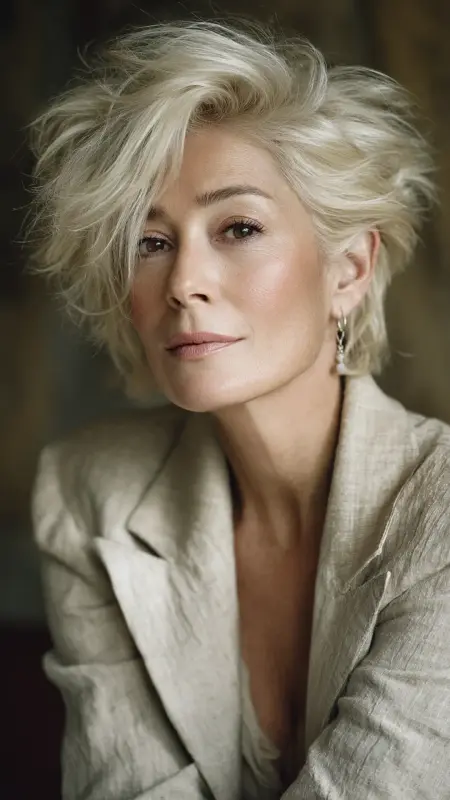 Short Feathered Cut with Lifted Crown - Hairstyles For Women Over 50 With Thinning Hair