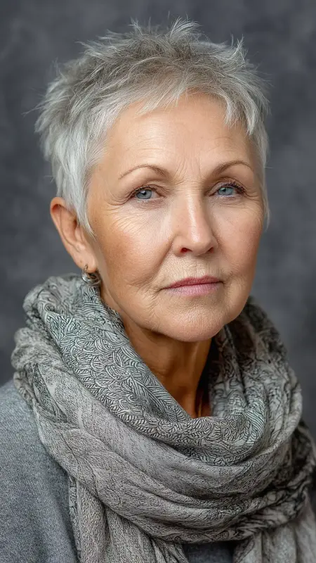 Short Layered Cut with Crown Volume - Hairstyles for women over 70 with thinning hair