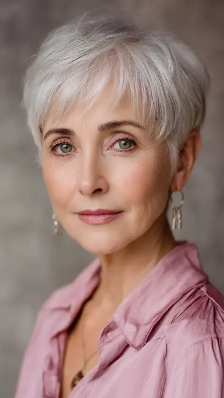 Short Layered Cut with Volume Crown - Short Layered Hairstyles For Older Women