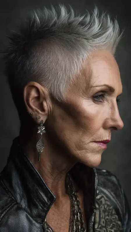 Short Mohawk-Inspired Cut - Sassy hair older women