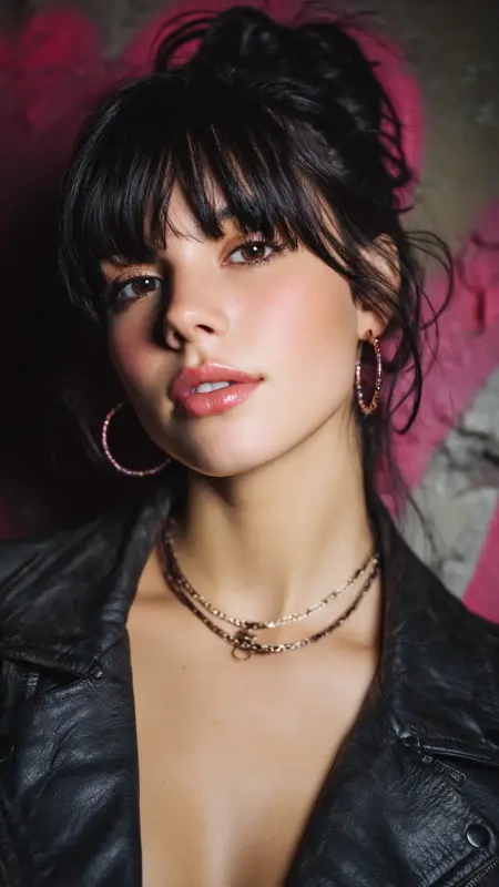 Short Shag with Butterfly Bangs - Butterfly bangs