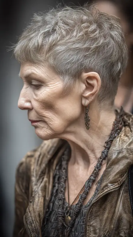 Short Textured Crop - Hairstyles for women over 70 with fine hair