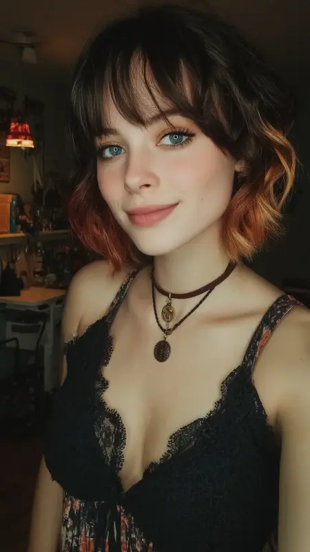 Fiery Charm: The Bold, Fluttery Tousle - Short alt hair