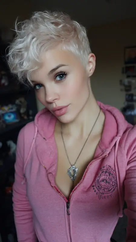 Frosted Twirl: The Platinum Pixie Adventure - Short alt hair