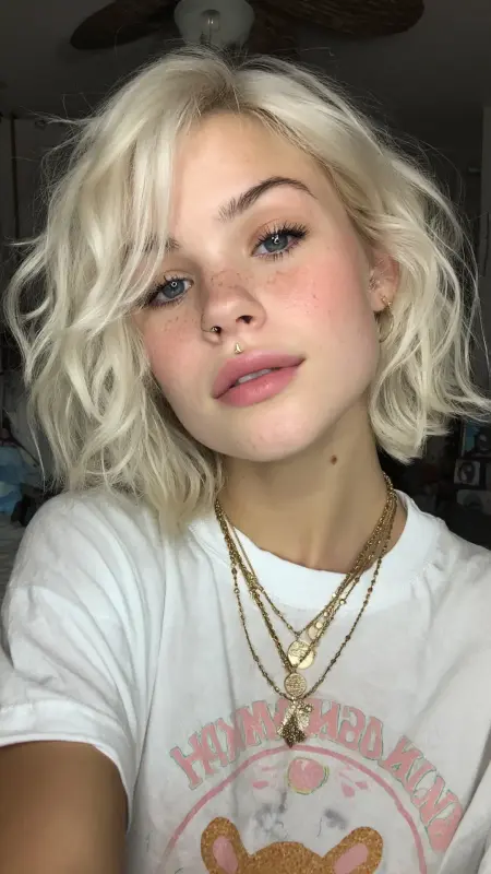Daring Platinum Waves: The Short Bob Revolution - Short alt hair