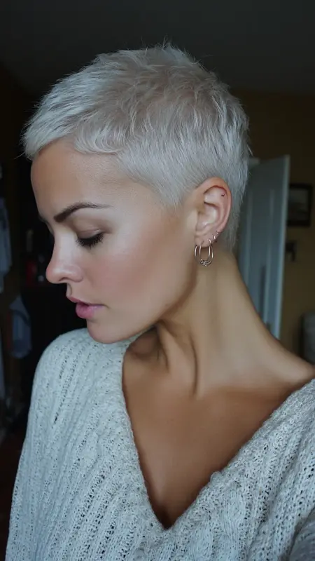 Frosted Elegance: The Textured Pixie Revolution - Short alt hair