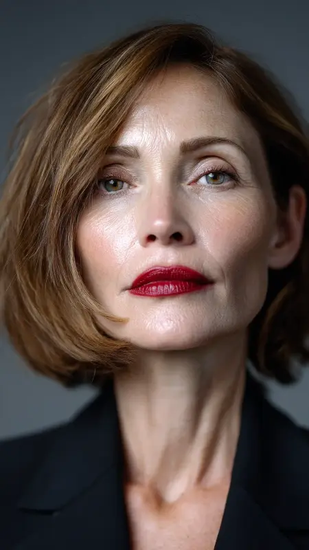 Shoulder-Length Blunt Cut with Side Part - Haircuts For Women Over 50 With Fine Hair