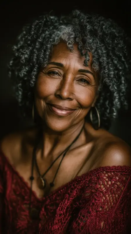 Shoulder-Length Crochet Curls - Hairstyles For Black Women Over 50