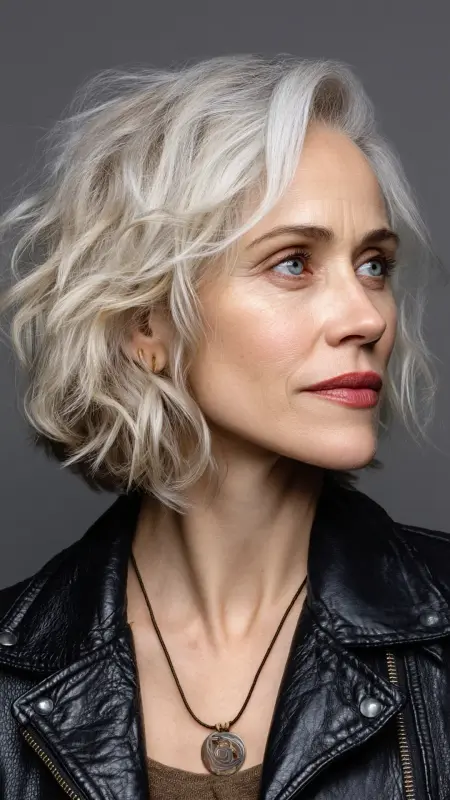 Shoulder-Length Cut with Angled Layers - Shoulder Length Haircuts For Older Women