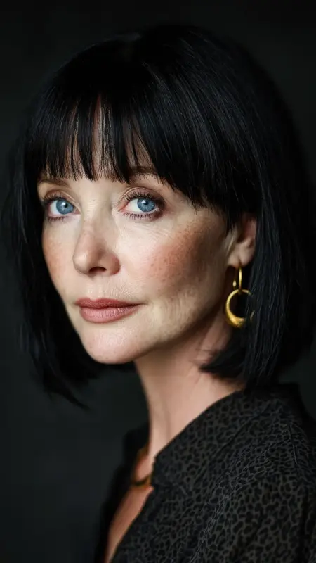 Shoulder-Length Cut with Baby Bangs - Shoulder Length Haircuts For Women Over 60
