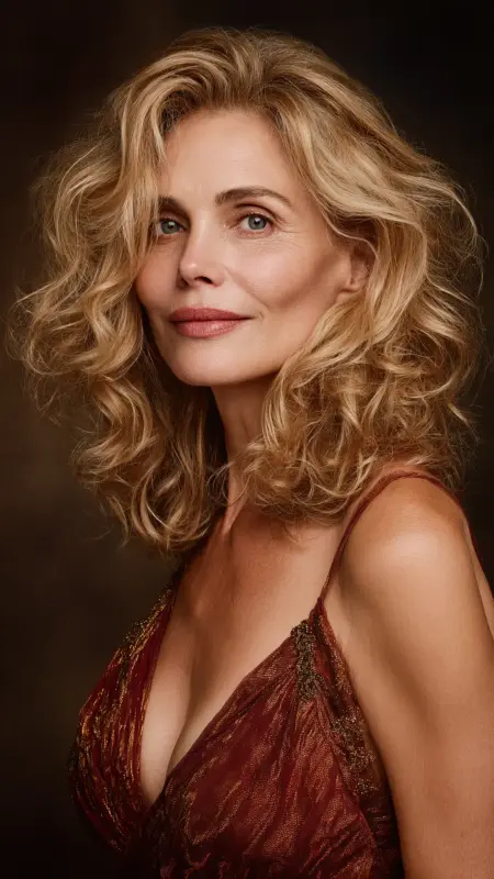 Shoulder-Length Cut with Deep Waves - Medium length haircuts for women over 50