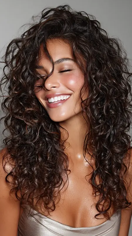 Shoulder-Length Cut with Face-Framing Curls - Shoulder length haircut for round faces