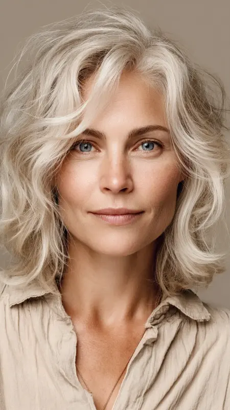 Shoulder-Length Cut with Flipped Ends - Medium length haircuts for women over 50