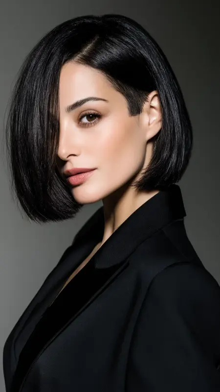 Shoulder-Length Cut with Hidden Undercut - Shoulder length haircut for round faces