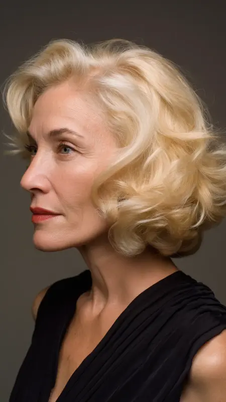 Shoulder-Length Cut with Sculpted Volume - Shoulder Length Haircuts For Older Women
