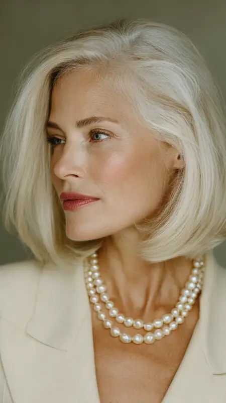 Shoulder-Length Cut with Tucked-In Ends - Shoulder Length Haircuts For Women Over 60