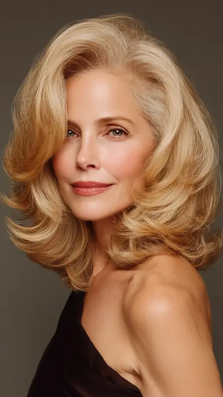 Shoulder-Length Cut with Voluminous Crown - Shoulder Length Haircuts For Older Women