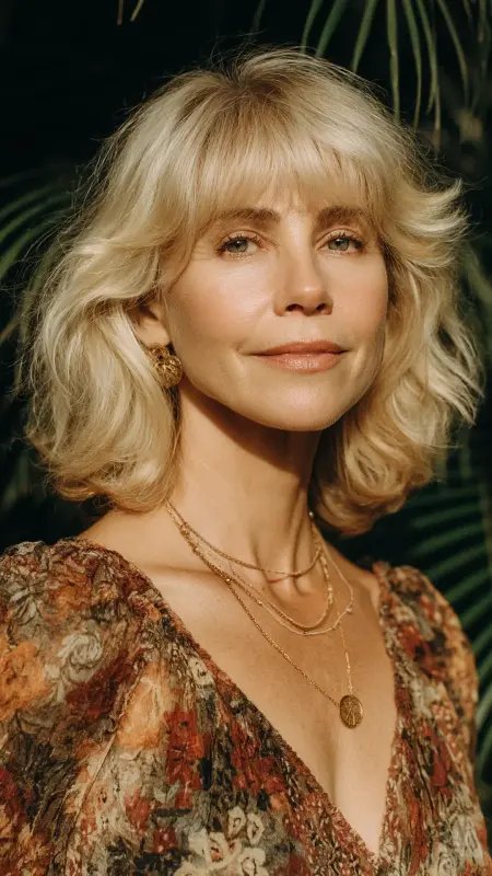 Shoulder-Length Cut with Wispy Bangs - Shoulder Length Haircuts For Older Women