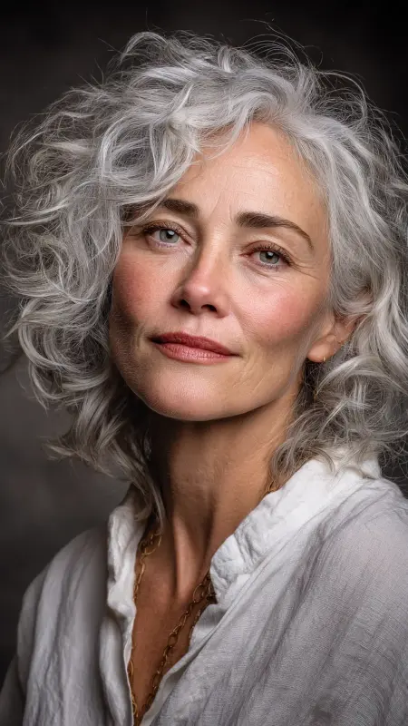 Shoulder-Length Layered Curls - Hairstyles For Women Over 60 With Curly Hair