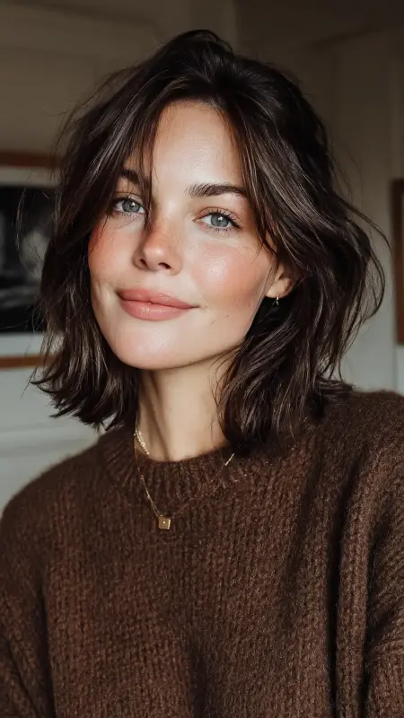 Shoulder-Length Razor Cut - Shoulder length haircut for round faces