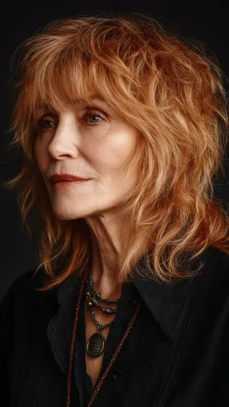 Shoulder-Length Shag - Medium length haircuts for women over 50