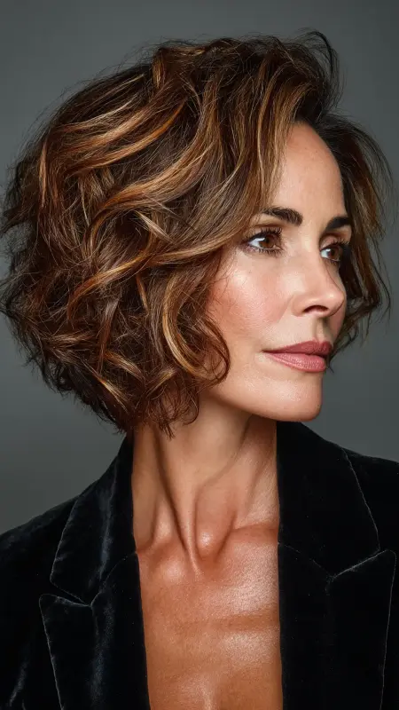 Side-Parted Lob with Soft Curls - Shoulder Length Hairstyles For Women Over 60