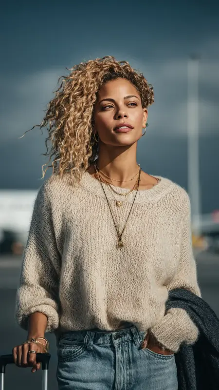 Side-Parted Wash-and-Go - Airport Hairstyles for Curly Hair