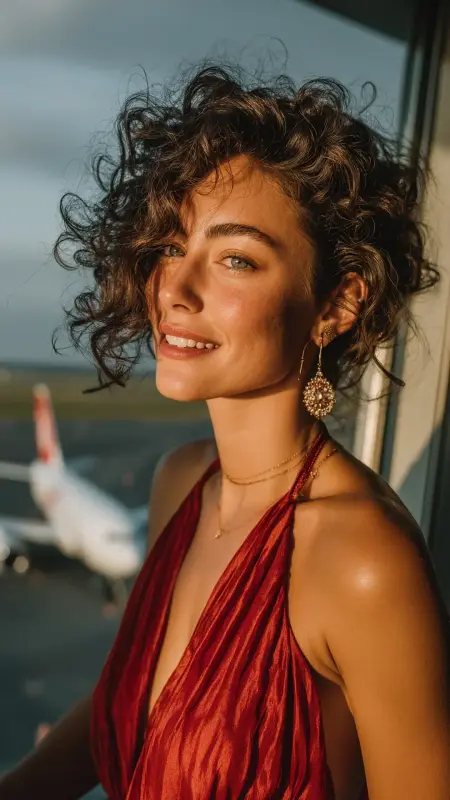 Side-Swept Curls - Cute Airport Hairstyles