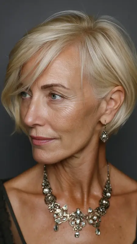 Side-Swept Pixie - Pixie Cut Hairstyles For Older Women