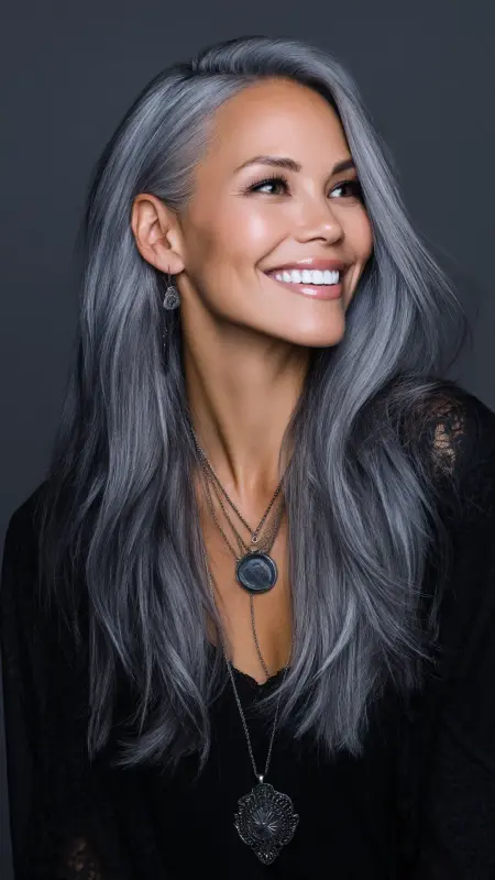 Silver Ash Glam - Classy hair color ideas