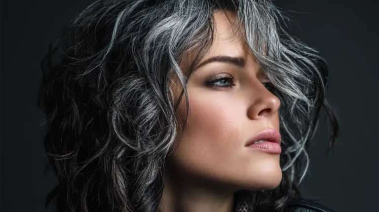 Silver highlights on dark hair 1