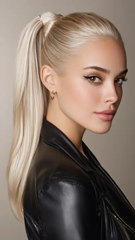 Sleek High Ponytail - Glass Hair