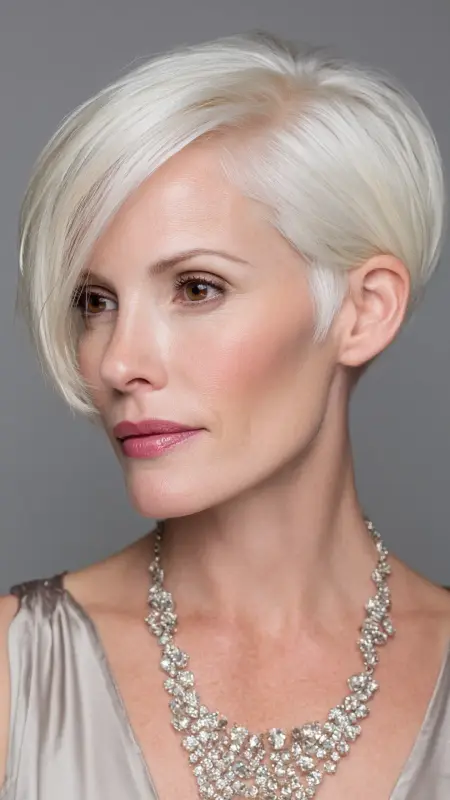 Sleek Long Pixie - Haircuts For Women Over 50 With Fine Hair