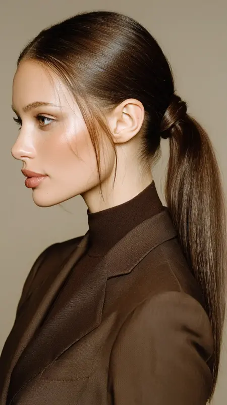 Sleek Low Ponytail - Long Haircuts For Women Over 40
