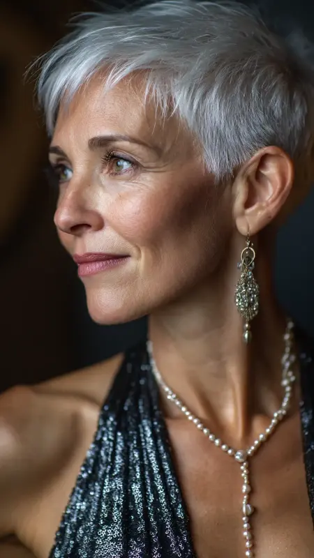 Sleek Polished Pixie - Short pixie hairstyles for older women