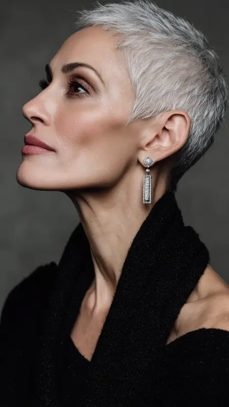 Sleek Polished Pixie - pixie haircuts for women over 60