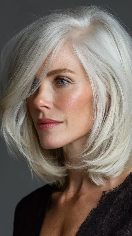 Sleek Shoulder-Length Cut with Tapered Ends - Shoulder Length Haircuts For Women Over 60