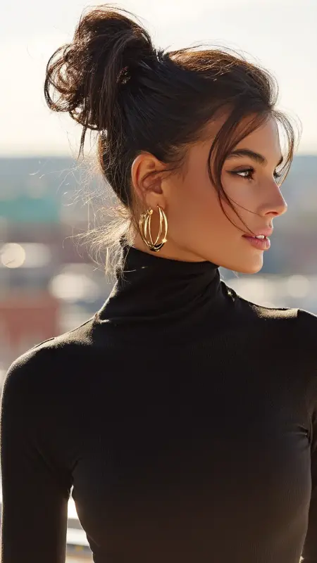 Sleek Top Knot on Straight Hair - Straight Hairstyles
