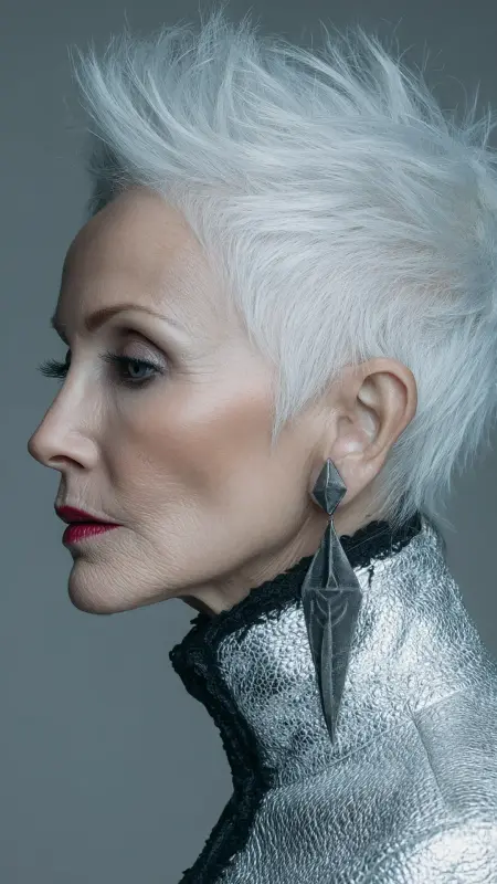 Slicked-Back Pixie - Pixie Cut Hairstyles For Older Women