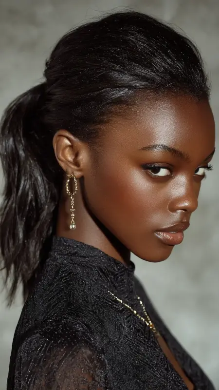 Slicked-Back Ponytail With Texture - Coarse Hairstyles For Women